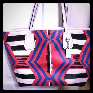 Coach tote with tribal print